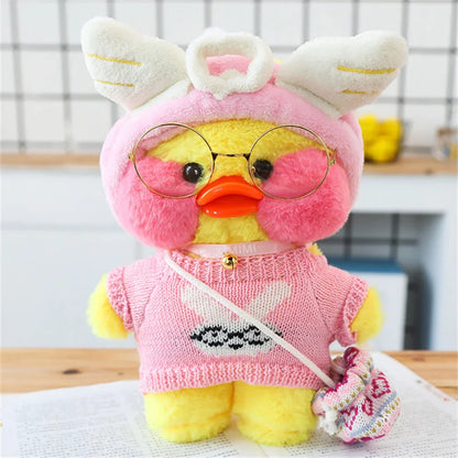 Lalafanfan Yellow Café Duck Plush – 30cm Kawaii Soothing Toy X