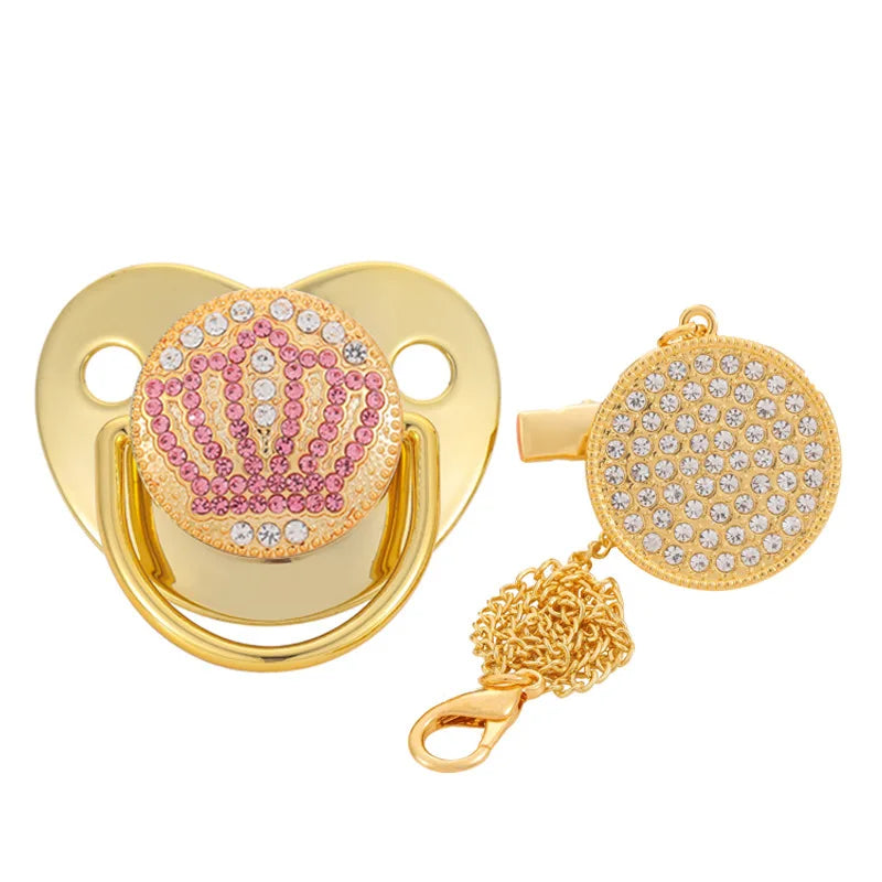 Baby Rhinestone Bling Pacifier Dummy Clip