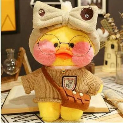 Lalafanfan Yellow Café Duck Plush – 30cm Kawaii Soothing Toy 6
