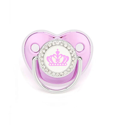 Luxury Rhinestone Baby Pacifier Crown Dummy