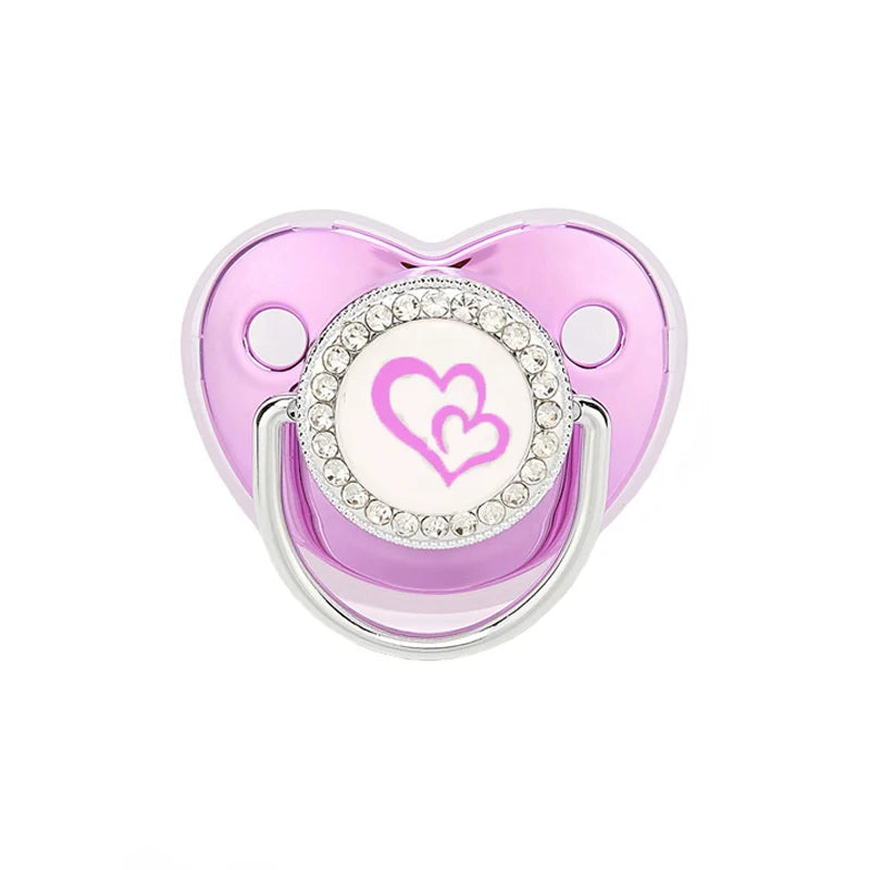 Metallic Purple Pacifier With Cover BPA Free Silicone Dummy