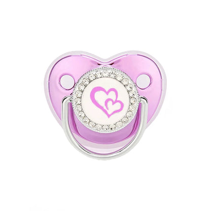 Metallic Purple Pacifier With Cover BPA Free Silicone Dummy
