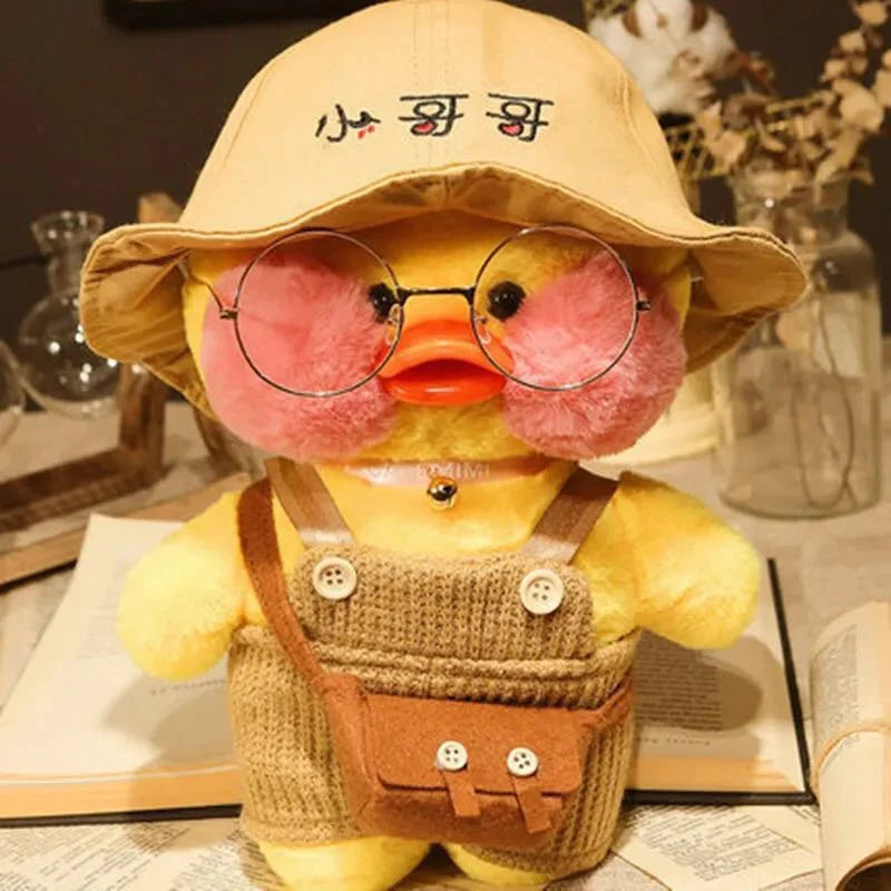 Lalafanfan Yellow Café Duck Plush – 30cm Kawaii Soothing Toy Q