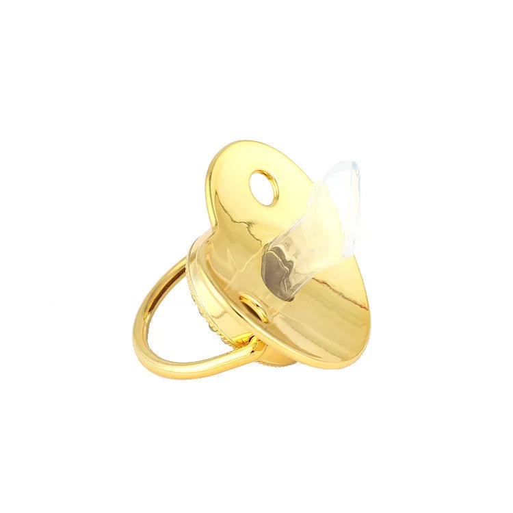 Personalised Baby Pacifier Clips Luxury Gold Bling Dummy