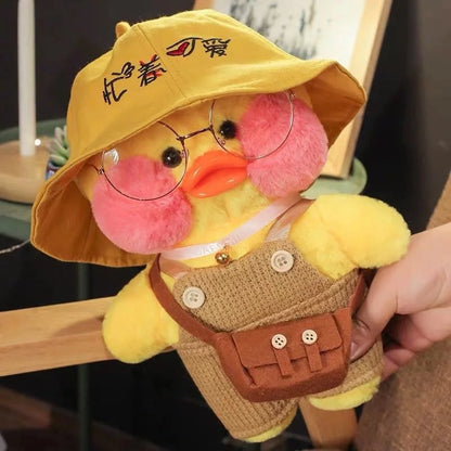 Lalafanfan Yellow Café Duck Plush – 30cm Kawaii Soothing Toy 5