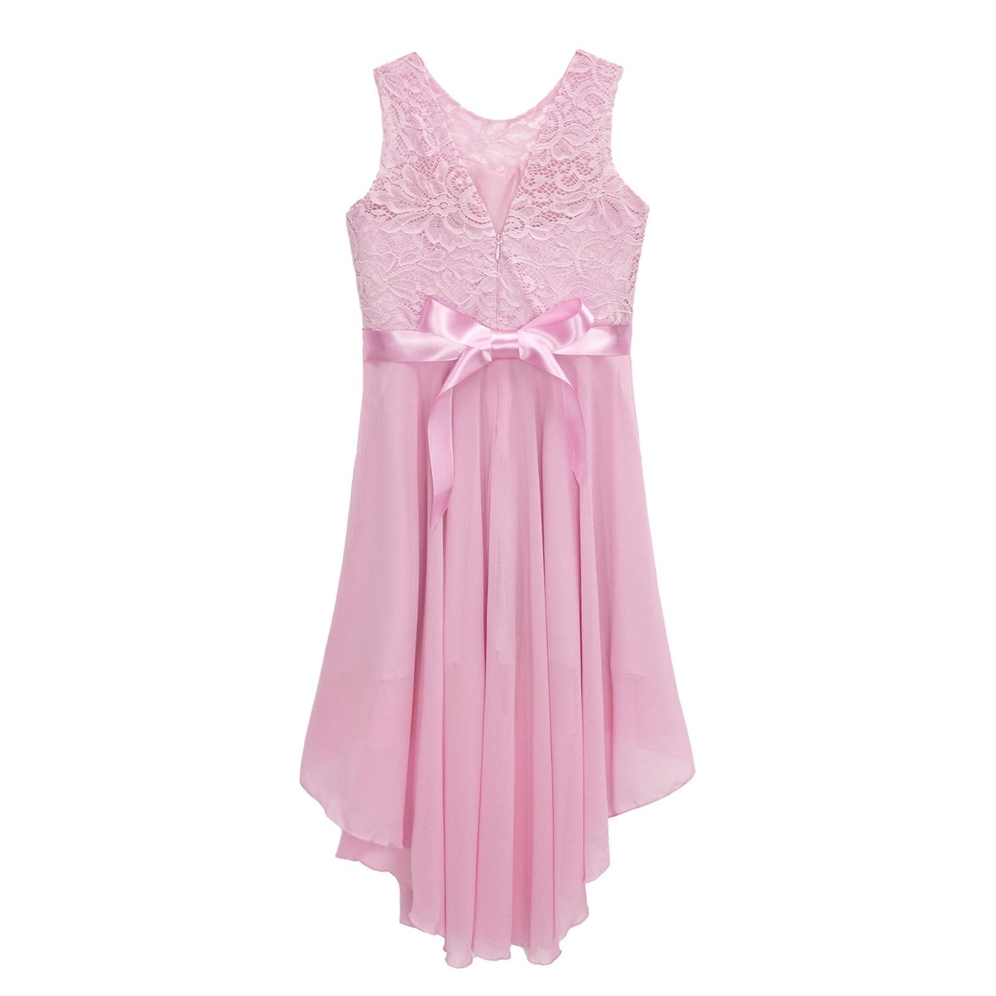 Girls Lace Floaty Dipped Hem Dress (Age 6-16 Years)