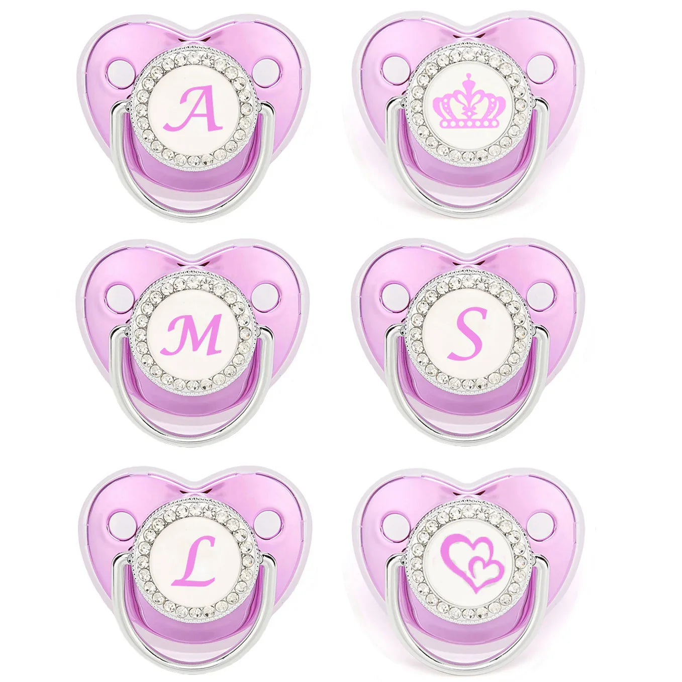 Metallic Purple Pacifier With Cover BPA Free Silicone Dummy