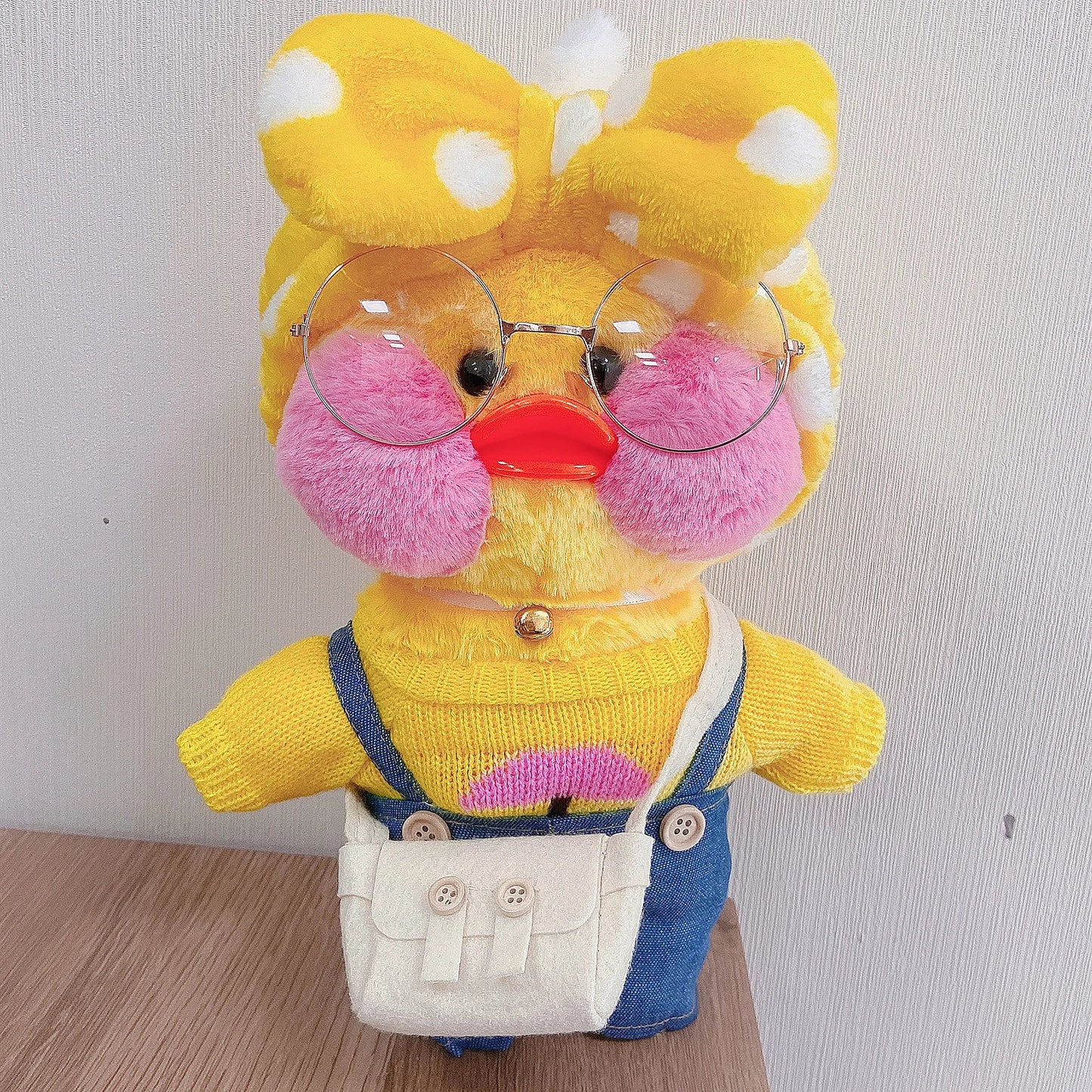Lalafanfan Yellow Café Duck Plush – 30cm Kawaii Soothing Toy
