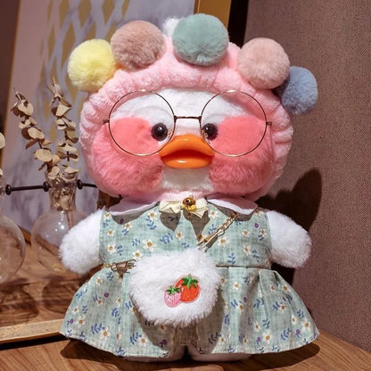 Lalafanfan Yellow Café Duck Plush – 30cm Kawaii Soothing Toy I