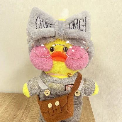 Lalafanfan Yellow Café Duck Plush – 30cm Kawaii Soothing Toy