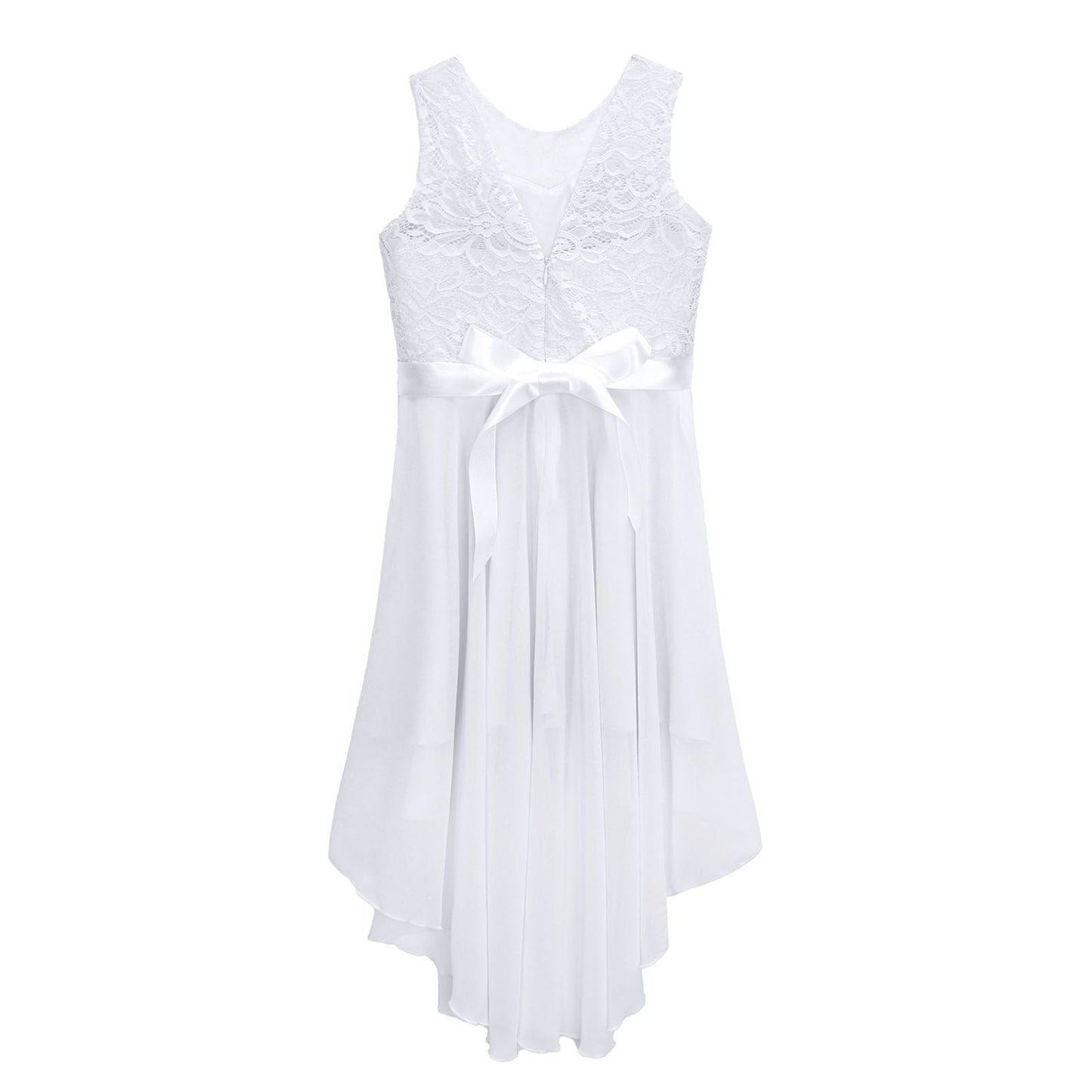 Girls Lace Floaty Dipped Hem Dress (Age 6-16 Years)