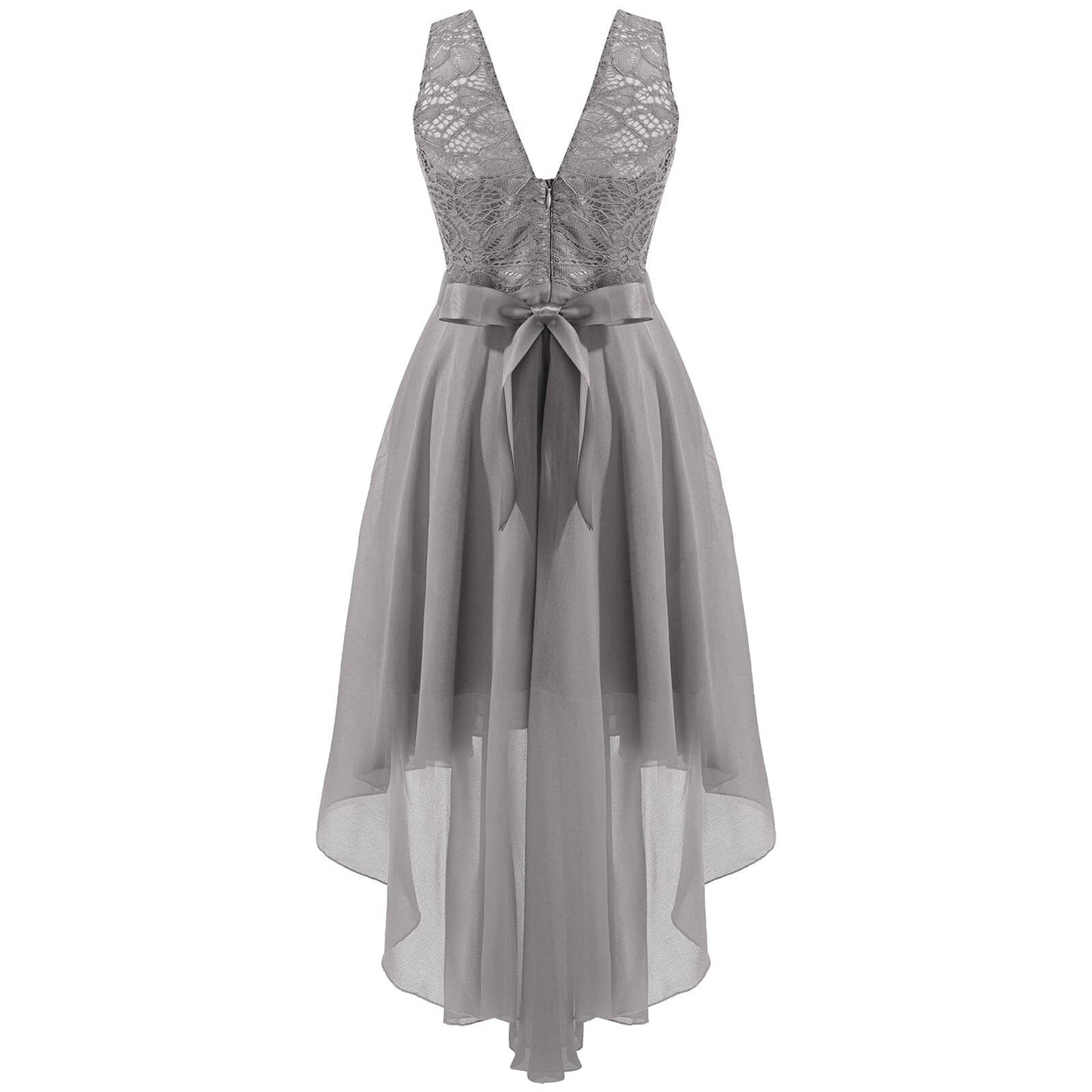 Girls Lace Floaty Dipped Hem Dress (Age 6-16 Years)
