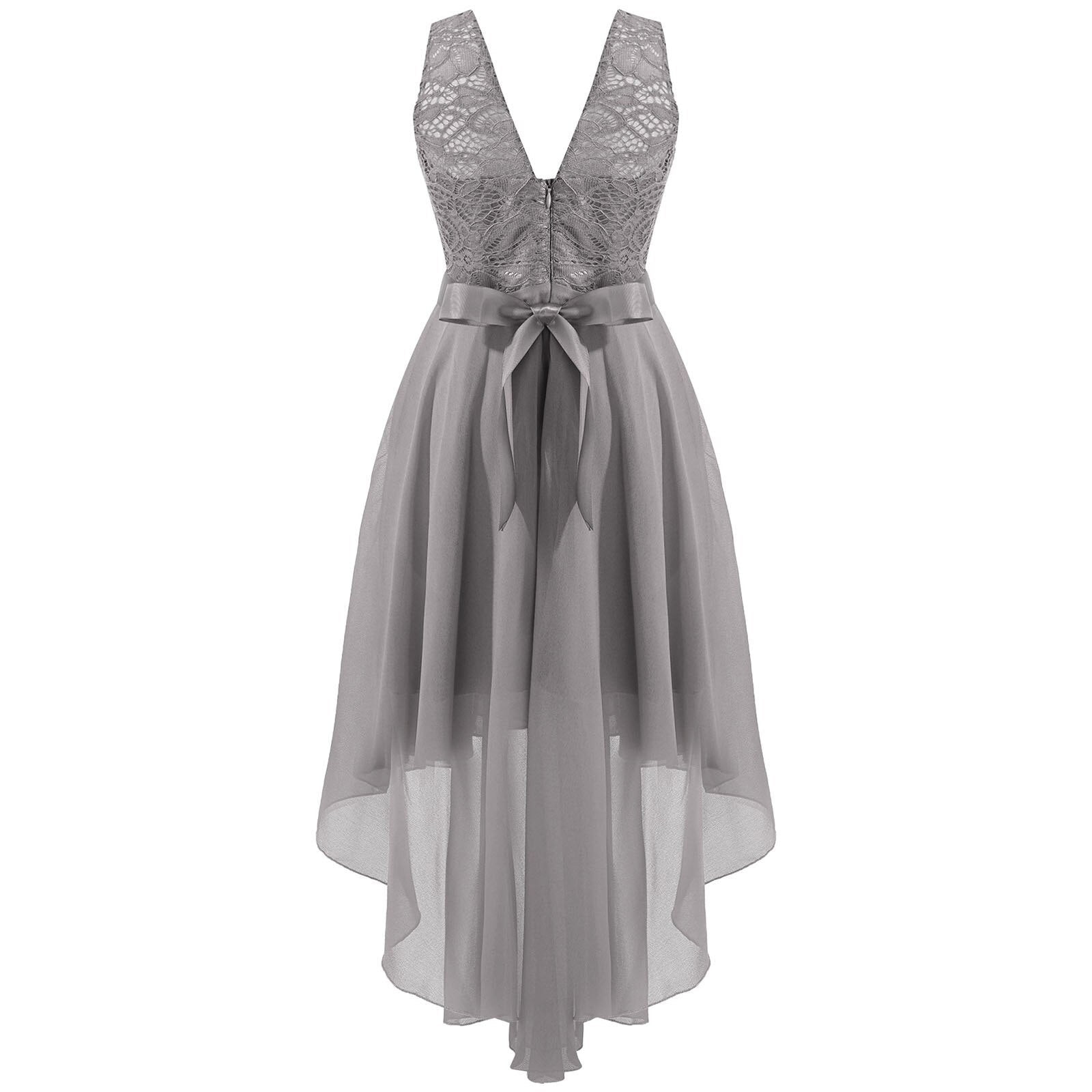 Girls Lace Floaty Dipped Hem Dress (Age 6-16 Years)