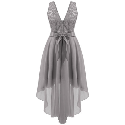 Girls Lace Floaty Dipped Hem Dress (Age 6-16 Years)