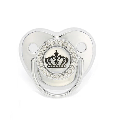 Luxury Rhinestone Baby Pacifier Crown Dummy