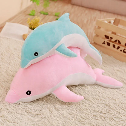 Plush Soft Pink/Blue Dolphin Stuffed Toy - 30cm