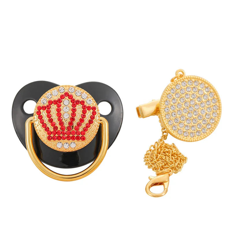 Baby Rhinestone Bling Pacifier Dummy Clip