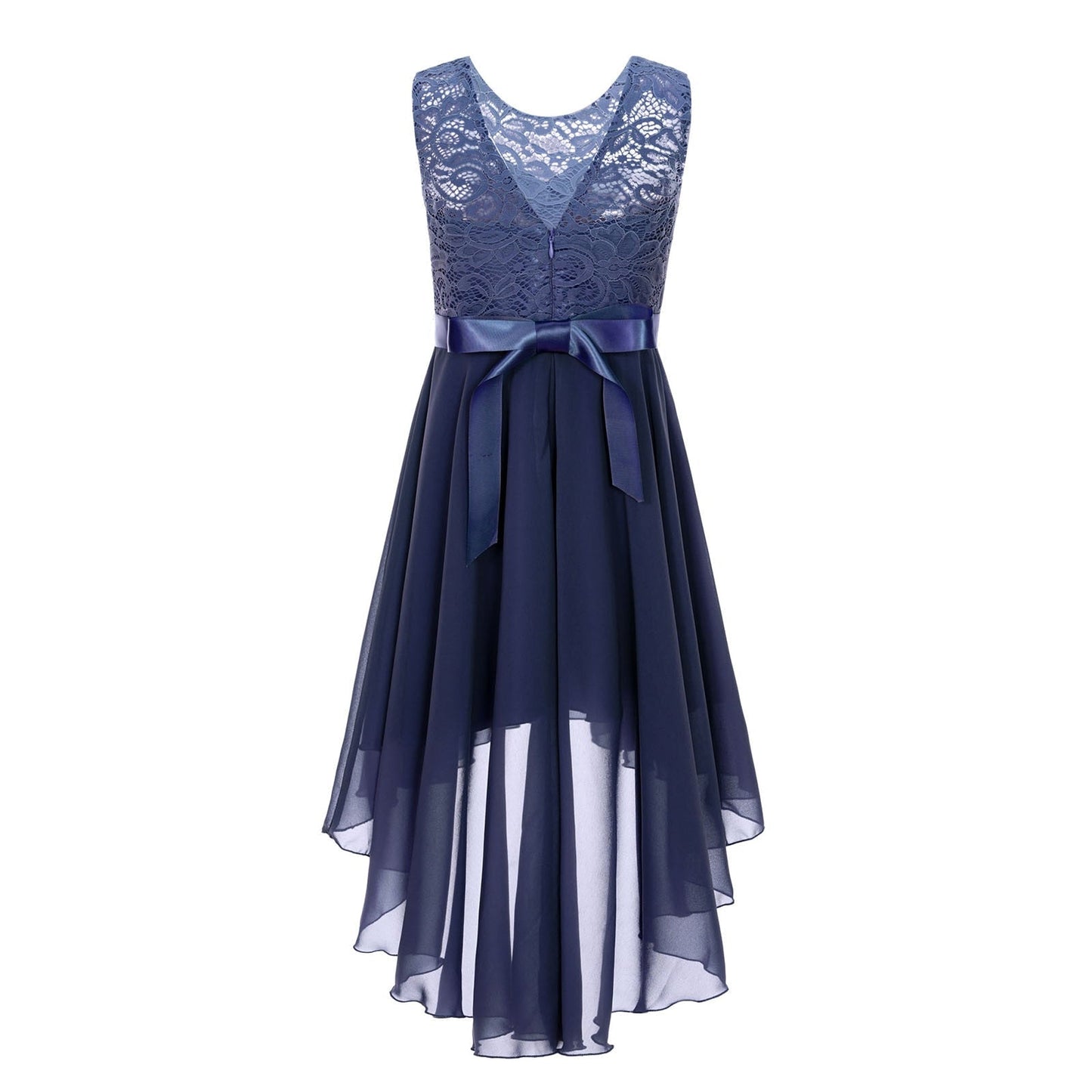 Girls Lace Floaty Dipped Hem Dress (Age 6-16 Years)