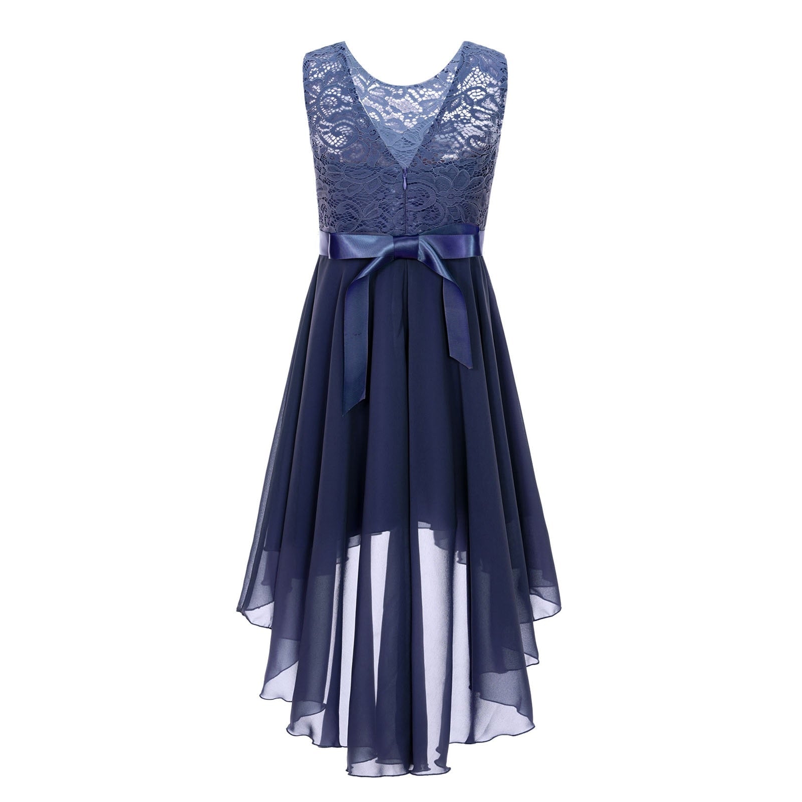 Girls Lace Floaty Dipped Hem Dress (Age 6-16 Years)