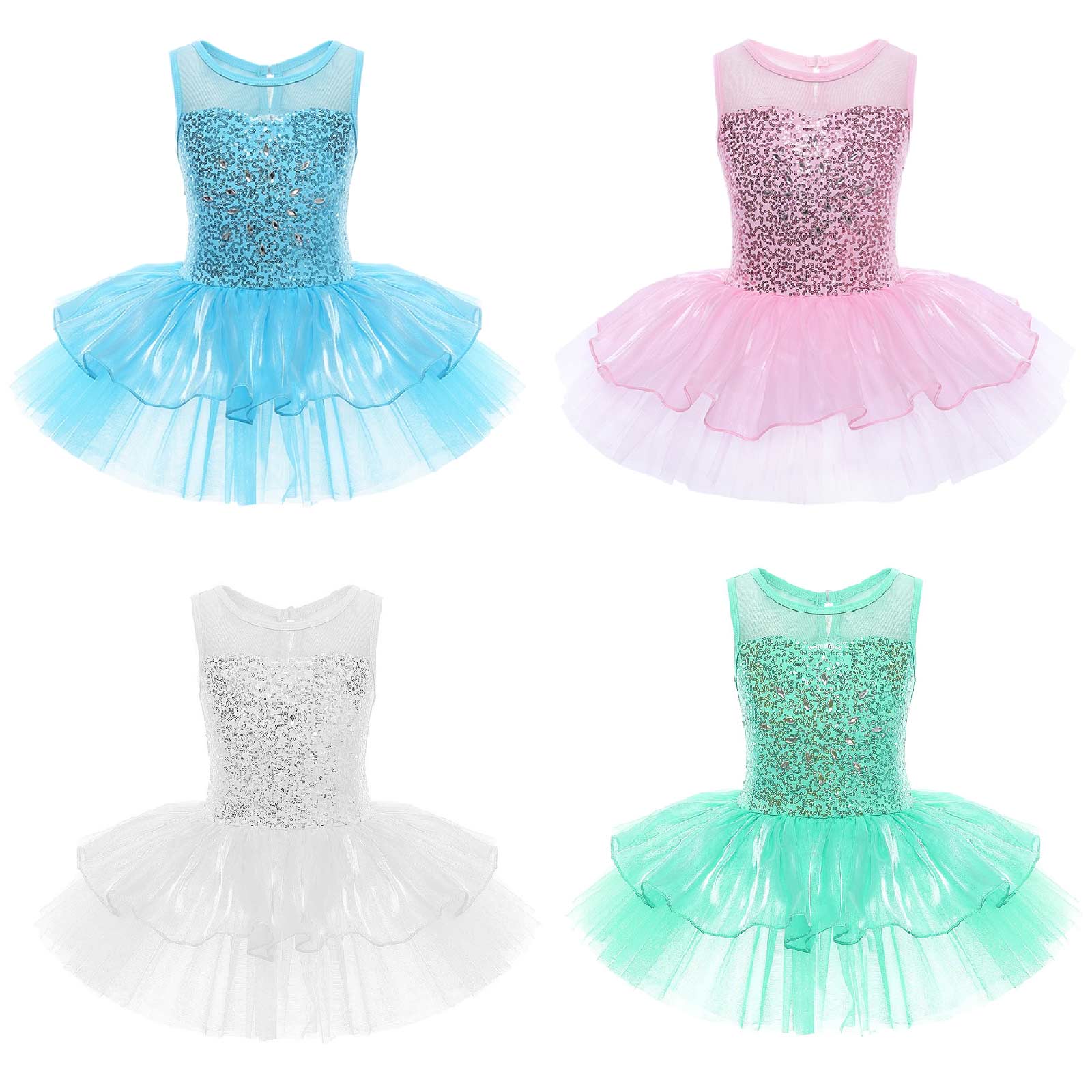 Girls Sequin Ballet Tutu Dress (Age 3-14YRS)