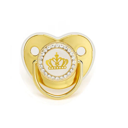 Luxury Rhinestone Baby Pacifier Crown Dummy
