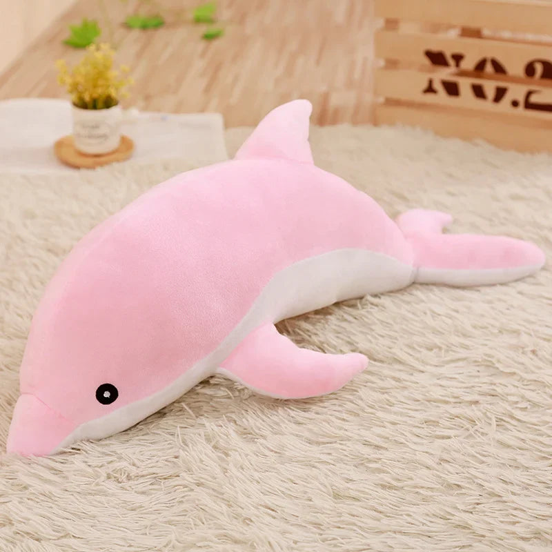 Plush Soft Pink/Blue Dolphin Stuffed Toy - 30cm