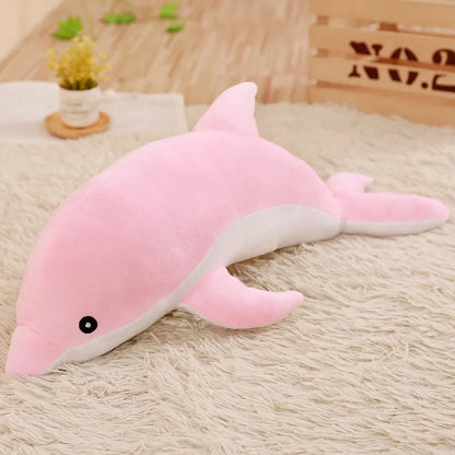 Plush Soft Pink/Blue Dolphin Stuffed Toy - 30cm