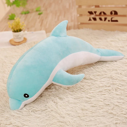 Plush Soft Pink/Blue Dolphin Stuffed Toy - 30cm
