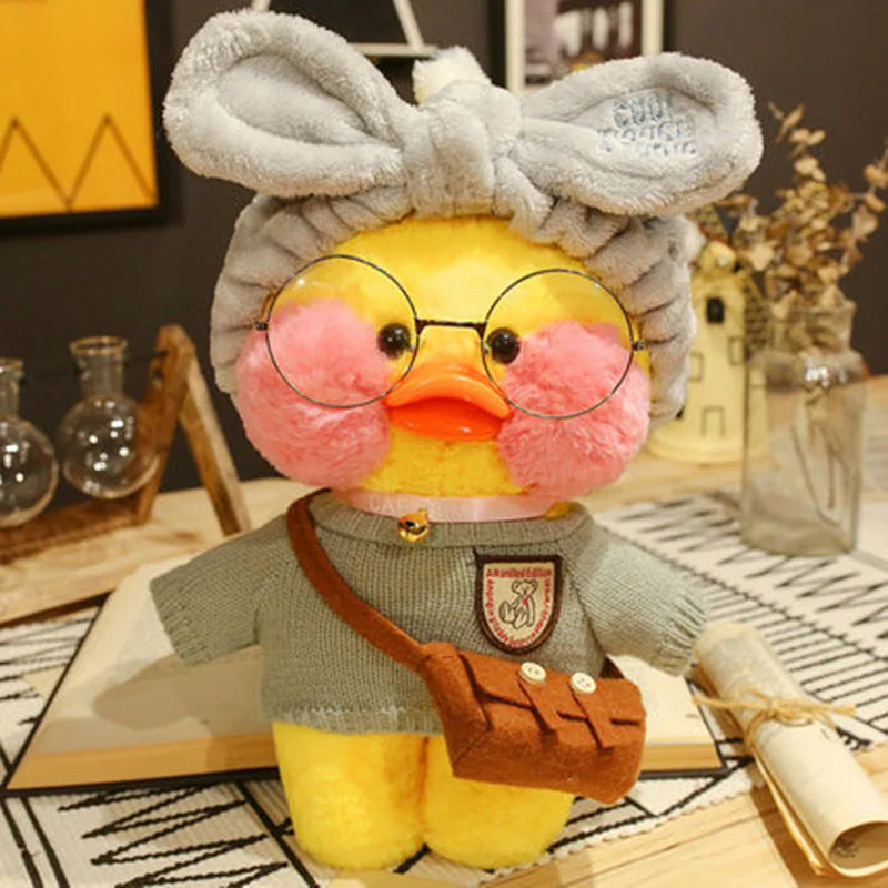 Lalafanfan Yellow Café Duck Plush – 30cm Kawaii Soothing Toy Y