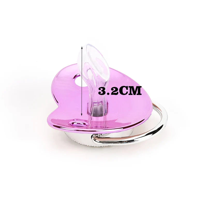 Metallic Purple Pacifier With Cover BPA Free Silicone Dummy