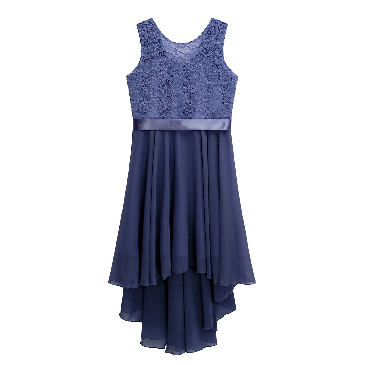 Girls Lace Floaty Dipped Hem Dress (Age 6-16 Years)