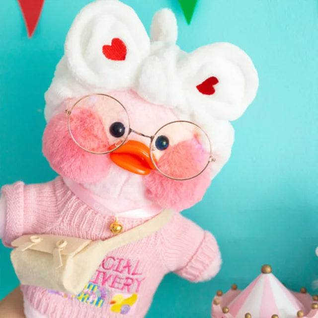 Lalafanfan Yellow Café Duck Plush – 30cm Kawaii Soothing Toy R
