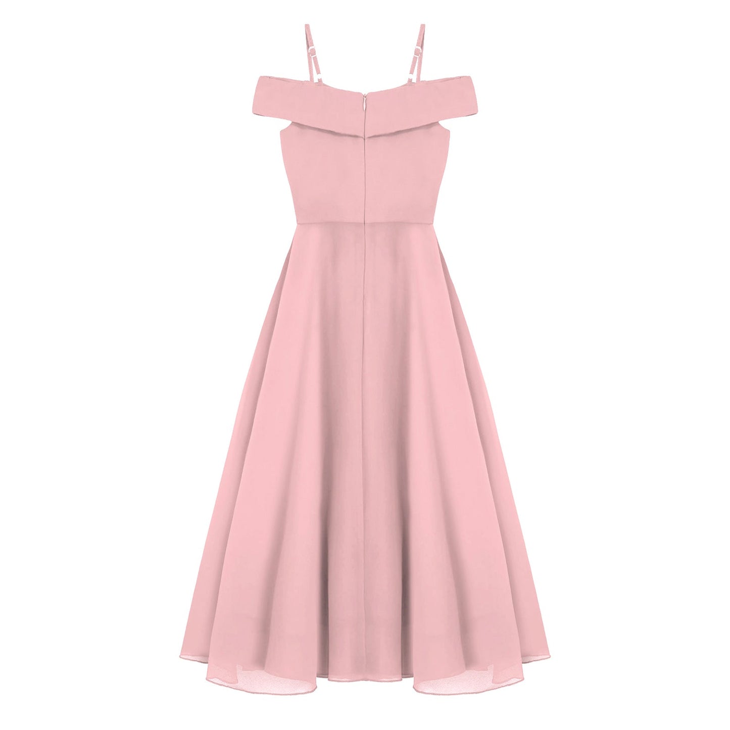 Girls Chiffon Off-the-Shoulder Adjustable A-Line Dress (Age 4-16 YRS)