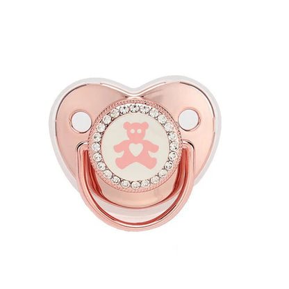 Luxury Rhinestone Baby Pacifier Crown Dummy