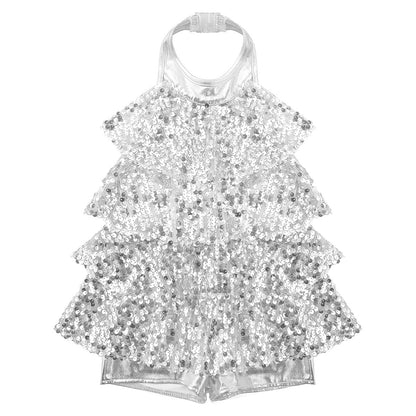 Girls Sequin Unitard Playsuit (Age 6-14 YRS)