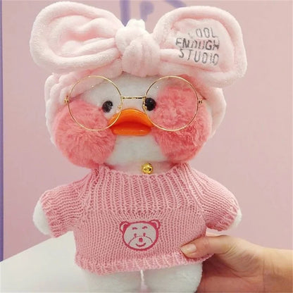 Lalafanfan Yellow Café Duck Plush – 30cm Kawaii Soothing Toy E