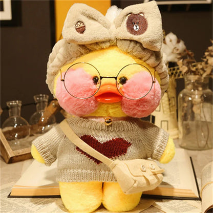 Lalafanfan Yellow Café Duck Plush – 30cm Kawaii Soothing Toy 1