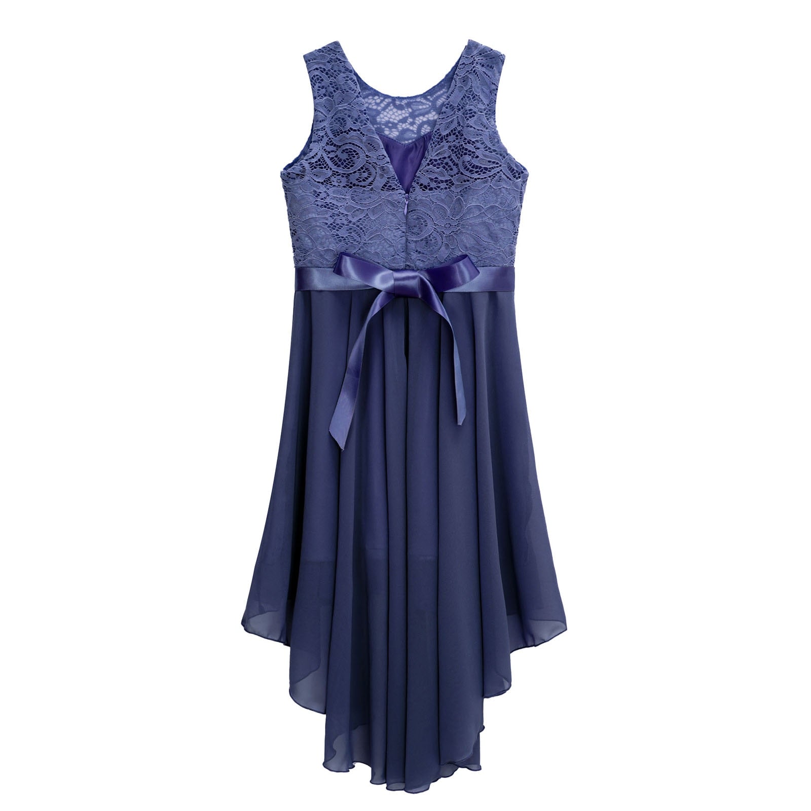 Girls Lace Floaty Dipped Hem Dress (Age 6-16 Years)