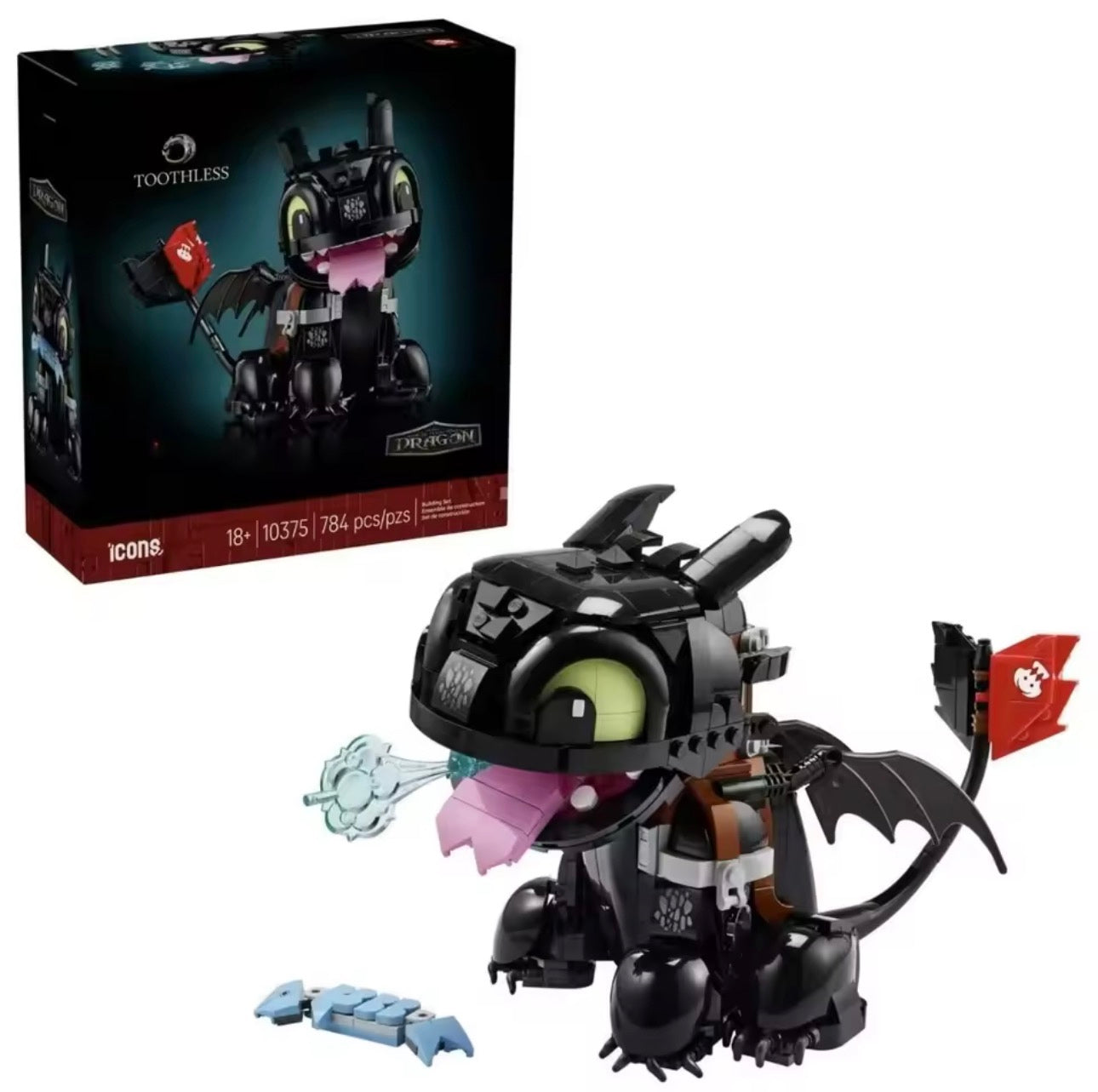 Toothless Building Set – How to Train Your Dragon | 784-Piece Black