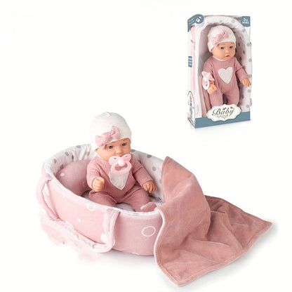 Reborn Baby Doll in Gift Box with Accessories Pink Pacifier - 12''/30cm