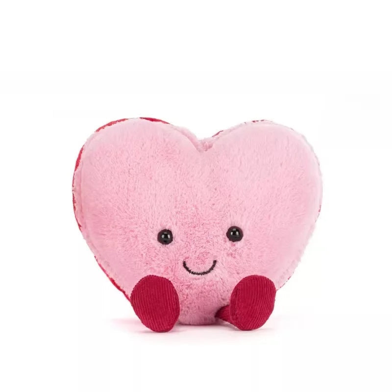 Jellycat‑Style Bunny & Crimson Dragon Rose Bouquet Plush Toy Pink Macaron Heart