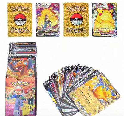 Pokémon Gold Foil Card Set – VMAX/GX/EX (55–110PCS) | Charizard, Pikachu, Arceus Multicolor 55pcs Diamond Random Box