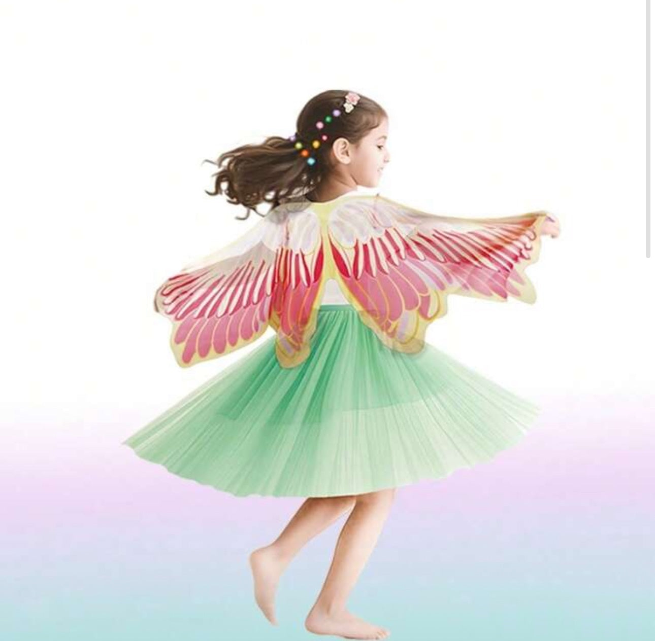 New Kids Fairy Costume Set With Butterfly Wing Cloak & Mask, Cute Butterfly Dress-Up Cloak Suitable For Outdoor Play, Great Valentine's Day And New Year Gift Red SP43-4