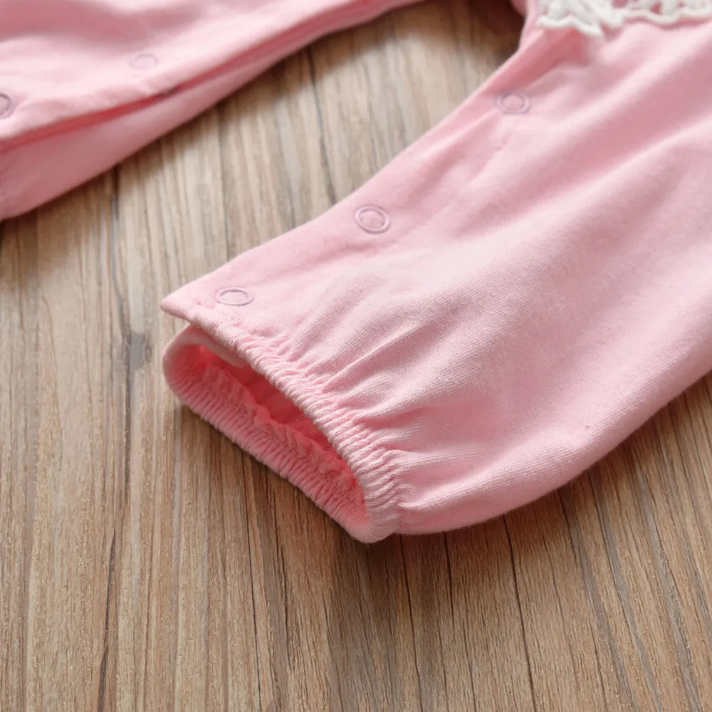 Baby Girls Pink Jumpsuit Grow & Hat (Age 3m-18m)