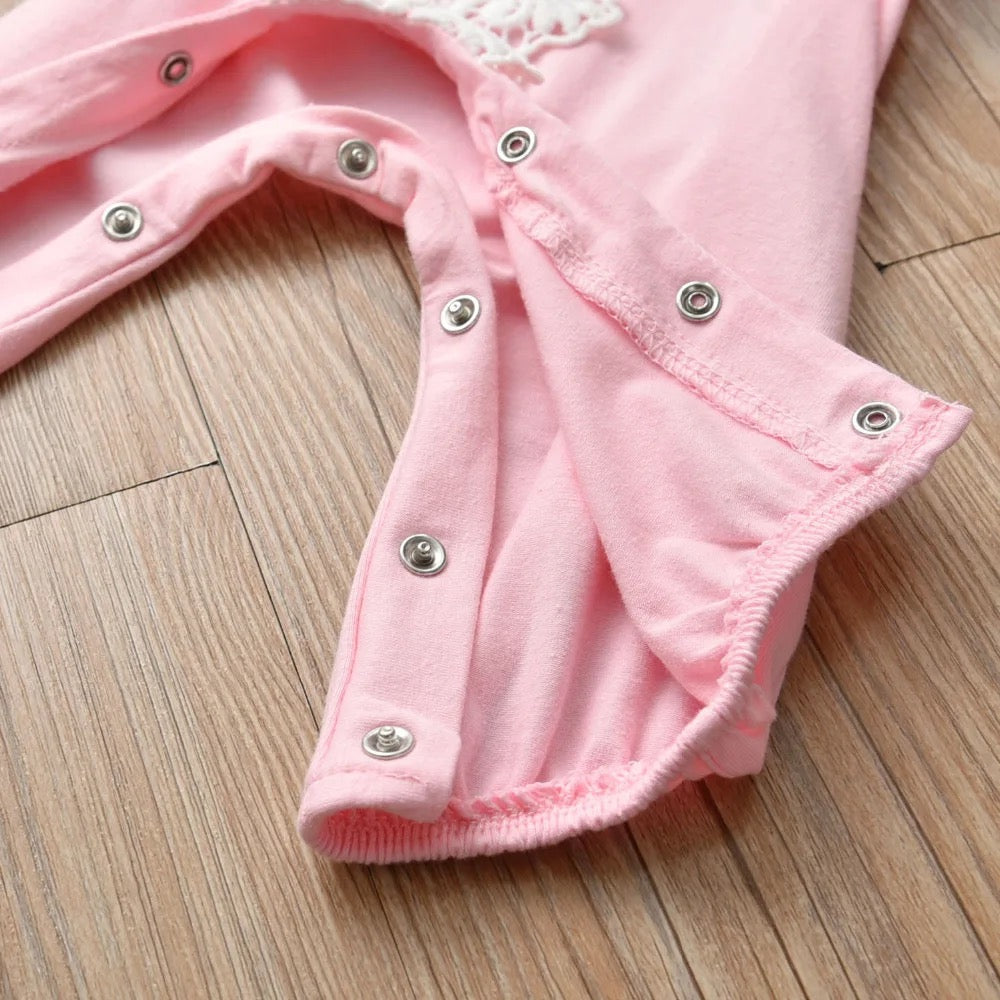 Baby Girls Pink Jumpsuit Grow & Hat (Age 3m-18m)
