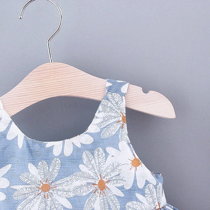 Girls Daisy Dress & Matching Hat (Age 9M - 3YRS)