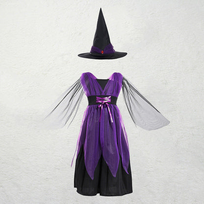 Children's Role-playing Witch Costumes Baby Girls Halloween Costumes Cosplay Costumes Kids Dress Performance Costumes
