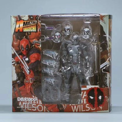 Deadpool 2.0 Grey Action Figure Movable Joints Toy