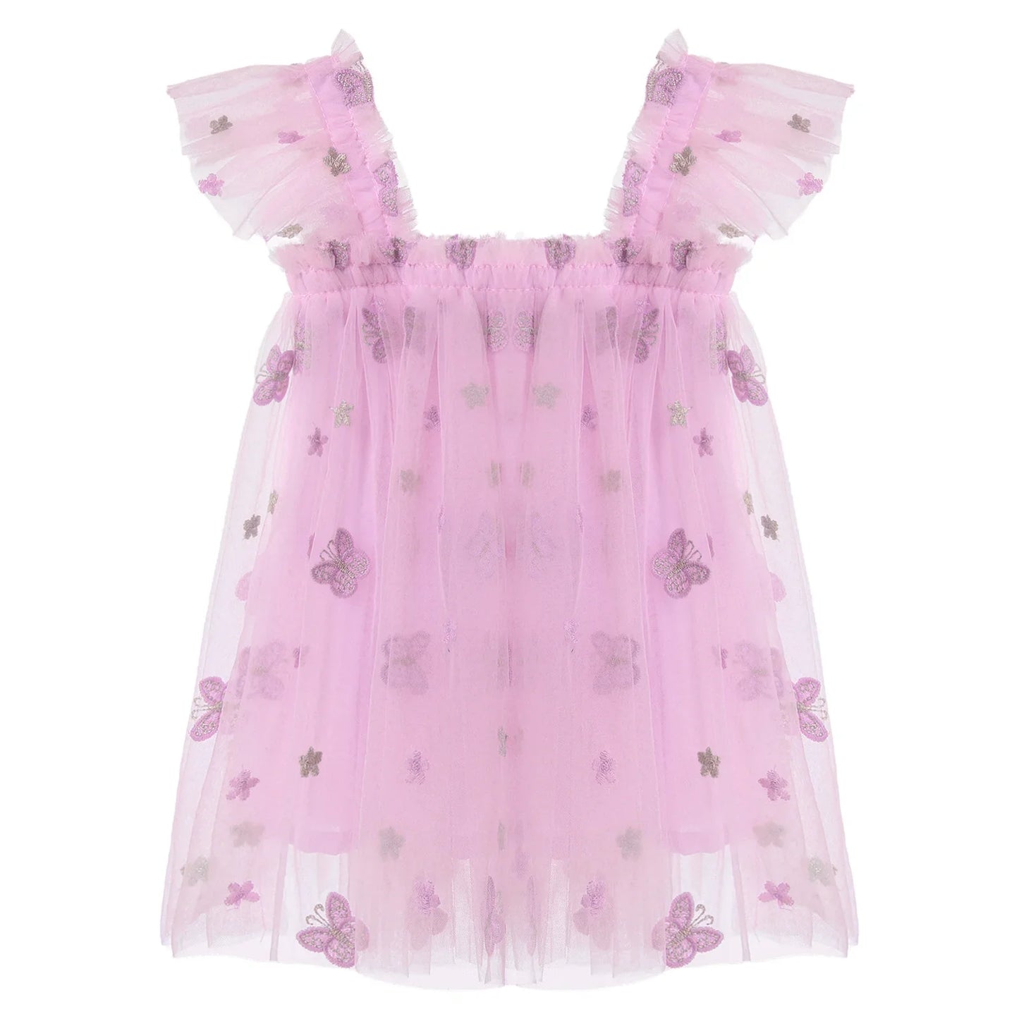 Girls Tulle Ruffled Butterfly Embroidery Dress (Age 12M-6 YRS)