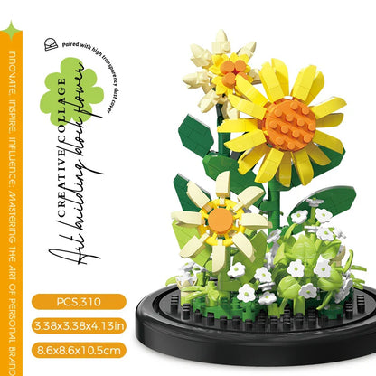 Creative Building Block Flower Display